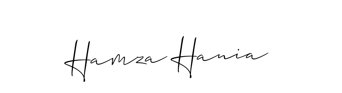 Make a short Hamza Hania signature style. Manage your documents anywhere anytime using Allison_Script. Create and add eSignatures, submit forms, share and send files easily. Hamza Hania signature style 2 images and pictures png