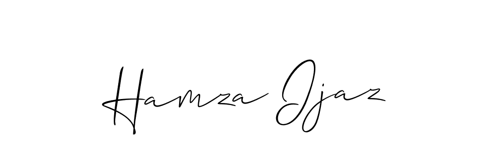 Make a beautiful signature design for name Hamza Ijaz. With this signature (Allison_Script) style, you can create a handwritten signature for free. Hamza Ijaz signature style 2 images and pictures png