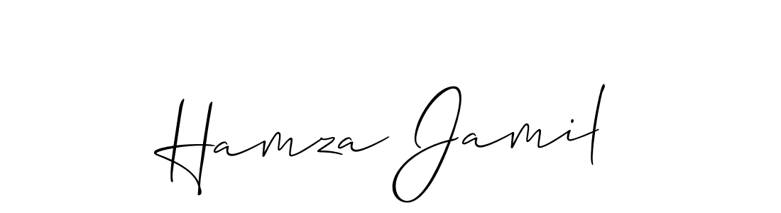 Use a signature maker to create a handwritten signature online. With this signature software, you can design (Allison_Script) your own signature for name Hamza Jamil. Hamza Jamil signature style 2 images and pictures png