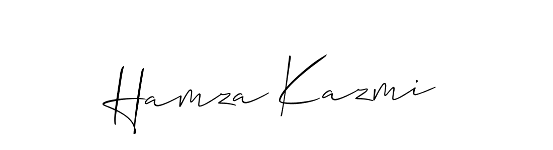 Make a beautiful signature design for name Hamza Kazmi. With this signature (Allison_Script) style, you can create a handwritten signature for free. Hamza Kazmi signature style 2 images and pictures png