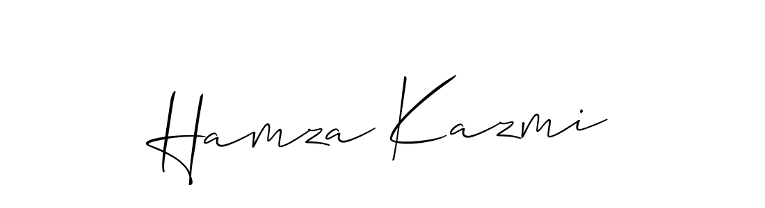 if you are searching for the best signature style for your name Hamza Kazmi. so please give up your signature search. here we have designed multiple signature styles  using Allison_Script. Hamza Kazmi signature style 2 images and pictures png