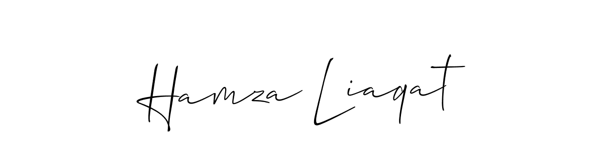 Similarly Allison_Script is the best handwritten signature design. Signature creator online .You can use it as an online autograph creator for name Hamza Liaqat. Hamza Liaqat signature style 2 images and pictures png