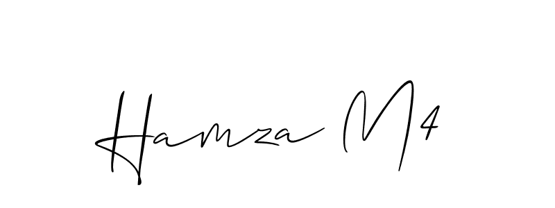 Create a beautiful signature design for name Hamza M4. With this signature (Allison_Script) fonts, you can make a handwritten signature for free. Hamza M4 signature style 2 images and pictures png