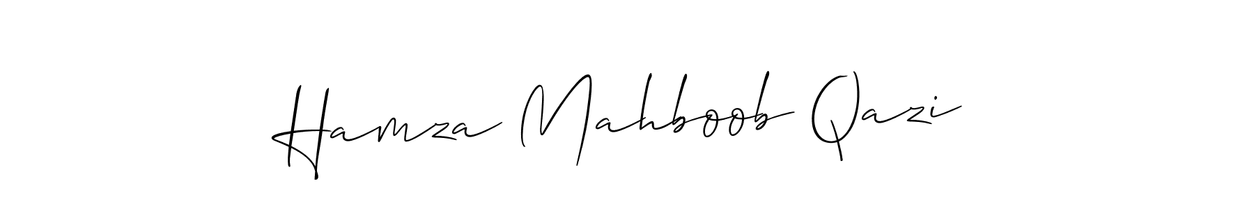 Also You can easily find your signature by using the search form. We will create Hamza Mahboob Qazi name handwritten signature images for you free of cost using Allison_Script sign style. Hamza Mahboob Qazi signature style 2 images and pictures png
