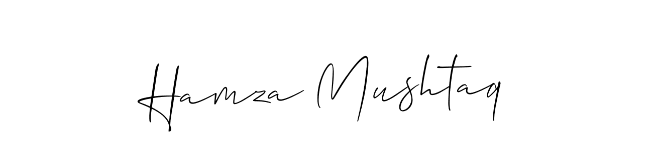 You should practise on your own different ways (Allison_Script) to write your name (Hamza Mushtaq) in signature. don't let someone else do it for you. Hamza Mushtaq signature style 2 images and pictures png