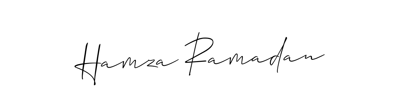 Make a beautiful signature design for name Hamza Ramadan. With this signature (Allison_Script) style, you can create a handwritten signature for free. Hamza Ramadan signature style 2 images and pictures png