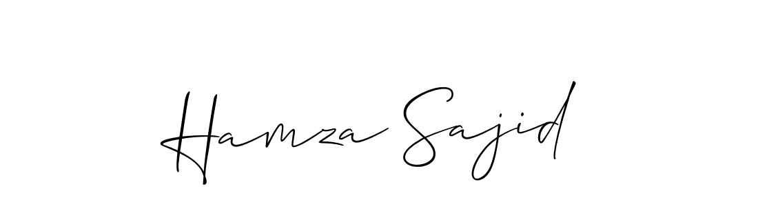 Create a beautiful signature design for name Hamza Sajid. With this signature (Allison_Script) fonts, you can make a handwritten signature for free. Hamza Sajid signature style 2 images and pictures png