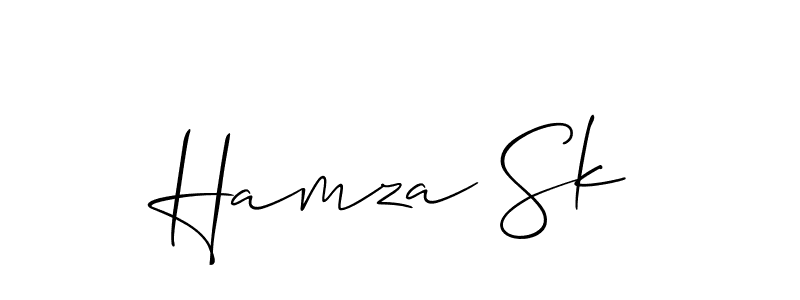 How to make Hamza Sk signature? Allison_Script is a professional autograph style. Create handwritten signature for Hamza Sk name. Hamza Sk signature style 2 images and pictures png