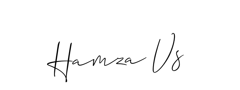 Make a beautiful signature design for name Hamza Vs. With this signature (Allison_Script) style, you can create a handwritten signature for free. Hamza Vs signature style 2 images and pictures png