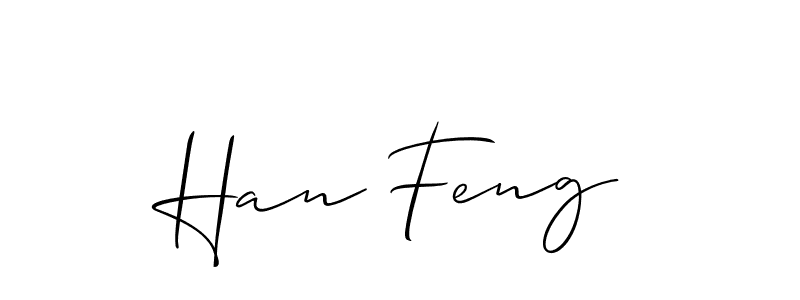 Allison_Script is a professional signature style that is perfect for those who want to add a touch of class to their signature. It is also a great choice for those who want to make their signature more unique. Get Han Feng name to fancy signature for free. Han Feng signature style 2 images and pictures png