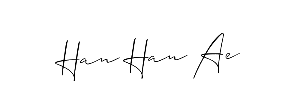 Also we have Han Han Ae name is the best signature style. Create professional handwritten signature collection using Allison_Script autograph style. Han Han Ae signature style 2 images and pictures png