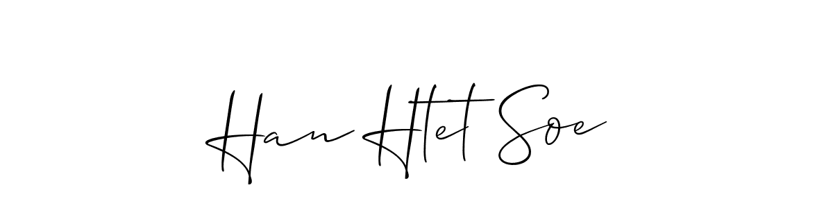 Similarly Allison_Script is the best handwritten signature design. Signature creator online .You can use it as an online autograph creator for name Han Htet Soe. Han Htet Soe signature style 2 images and pictures png