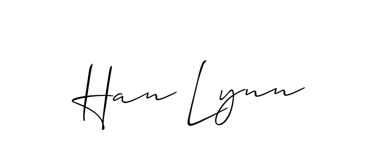 Create a beautiful signature design for name Han Lynn. With this signature (Allison_Script) fonts, you can make a handwritten signature for free. Han Lynn signature style 2 images and pictures png