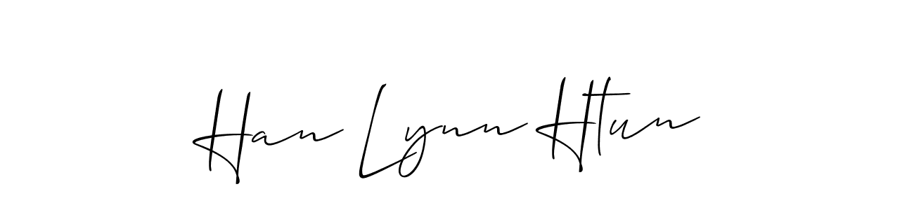 Create a beautiful signature design for name Han Lynn Htun. With this signature (Allison_Script) fonts, you can make a handwritten signature for free. Han Lynn Htun signature style 2 images and pictures png