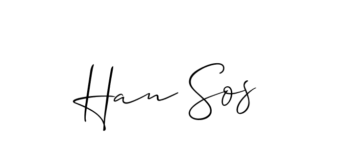 Make a beautiful signature design for name Han Sos. With this signature (Allison_Script) style, you can create a handwritten signature for free. Han Sos signature style 2 images and pictures png