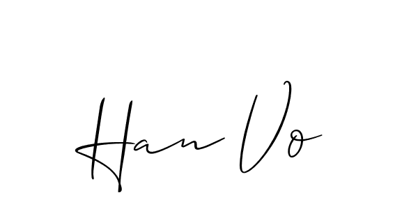 Design your own signature with our free online signature maker. With this signature software, you can create a handwritten (Allison_Script) signature for name Han Vo. Han Vo signature style 2 images and pictures png