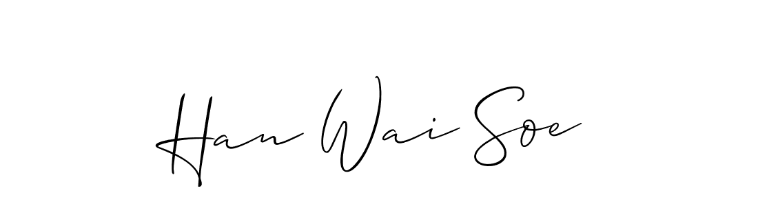 Similarly Allison_Script is the best handwritten signature design. Signature creator online .You can use it as an online autograph creator for name Han Wai Soe. Han Wai Soe signature style 2 images and pictures png