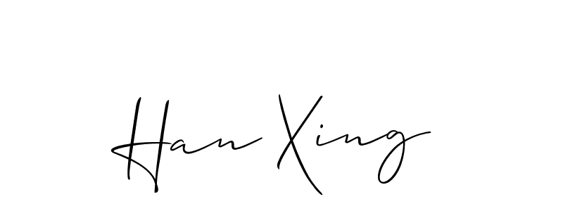 Use a signature maker to create a handwritten signature online. With this signature software, you can design (Allison_Script) your own signature for name Han Xing. Han Xing signature style 2 images and pictures png