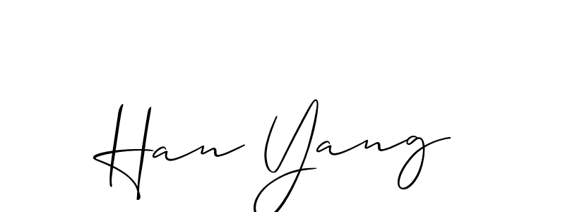 How to make Han Yang signature? Allison_Script is a professional autograph style. Create handwritten signature for Han Yang name. Han Yang signature style 2 images and pictures png