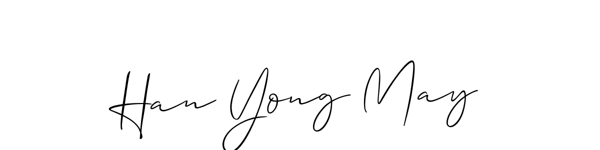 Make a beautiful signature design for name Han Yong May. With this signature (Allison_Script) style, you can create a handwritten signature for free. Han Yong May signature style 2 images and pictures png