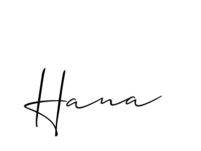 How to make Hana signature? Allison_Script is a professional autograph style. Create handwritten signature for Hana name. Hana signature style 2 images and pictures png