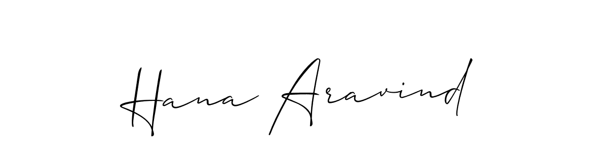 It looks lik you need a new signature style for name Hana Aravind. Design unique handwritten (Allison_Script) signature with our free signature maker in just a few clicks. Hana Aravind signature style 2 images and pictures png