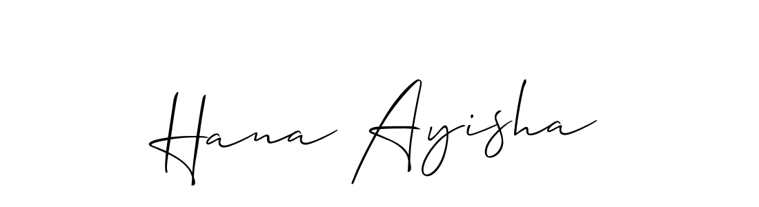 The best way (Allison_Script) to make a short signature is to pick only two or three words in your name. The name Hana Ayisha include a total of six letters. For converting this name. Hana Ayisha signature style 2 images and pictures png
