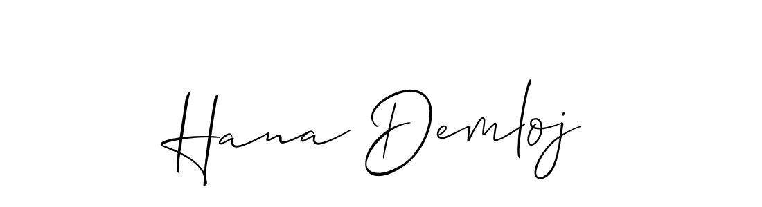 How to make Hana Demloj signature? Allison_Script is a professional autograph style. Create handwritten signature for Hana Demloj name. Hana Demloj signature style 2 images and pictures png