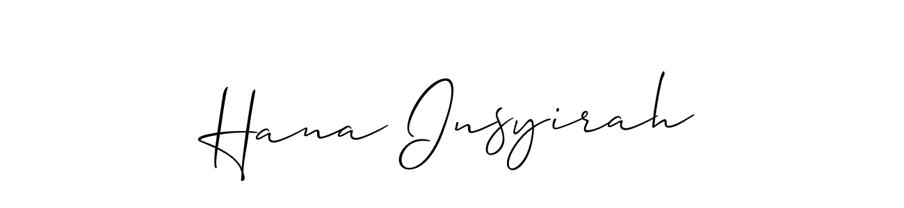 This is the best signature style for the Hana Insyirah name. Also you like these signature font (Allison_Script). Mix name signature. Hana Insyirah signature style 2 images and pictures png