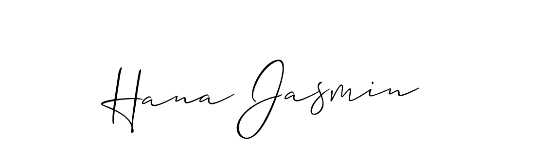 How to Draw Hana Jasmin signature style? Allison_Script is a latest design signature styles for name Hana Jasmin. Hana Jasmin signature style 2 images and pictures png