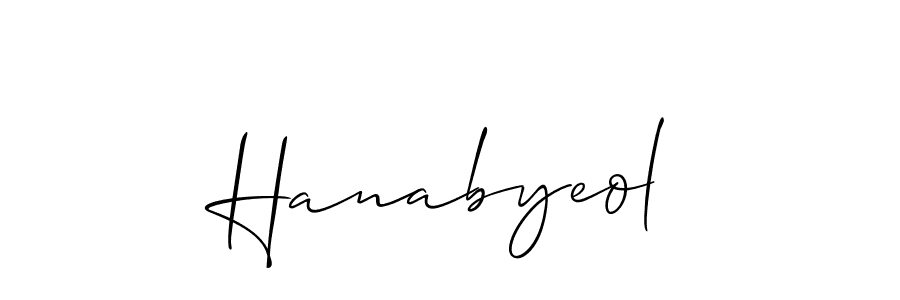Make a beautiful signature design for name Hanabyeol. With this signature (Allison_Script) style, you can create a handwritten signature for free. Hanabyeol signature style 2 images and pictures png