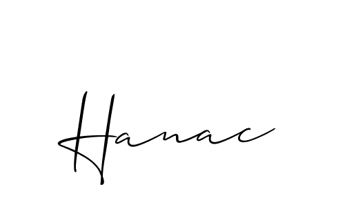 Create a beautiful signature design for name Hanac. With this signature (Allison_Script) fonts, you can make a handwritten signature for free. Hanac signature style 2 images and pictures png