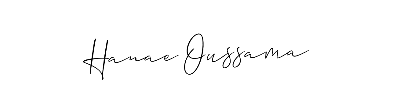 How to make Hanae Oussama name signature. Use Allison_Script style for creating short signs online. This is the latest handwritten sign. Hanae Oussama signature style 2 images and pictures png