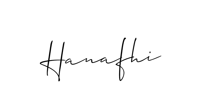 Design your own signature with our free online signature maker. With this signature software, you can create a handwritten (Allison_Script) signature for name Hanafhi. Hanafhi signature style 2 images and pictures png