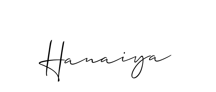 Once you've used our free online signature maker to create your best signature Allison_Script style, it's time to enjoy all of the benefits that Hanaiya name signing documents. Hanaiya signature style 2 images and pictures png