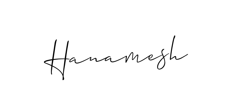 Design your own signature with our free online signature maker. With this signature software, you can create a handwritten (Allison_Script) signature for name Hanamesh. Hanamesh signature style 2 images and pictures png