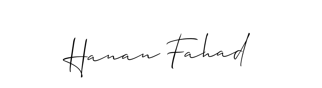 The best way (Allison_Script) to make a short signature is to pick only two or three words in your name. The name Hanan Fahad include a total of six letters. For converting this name. Hanan Fahad signature style 2 images and pictures png