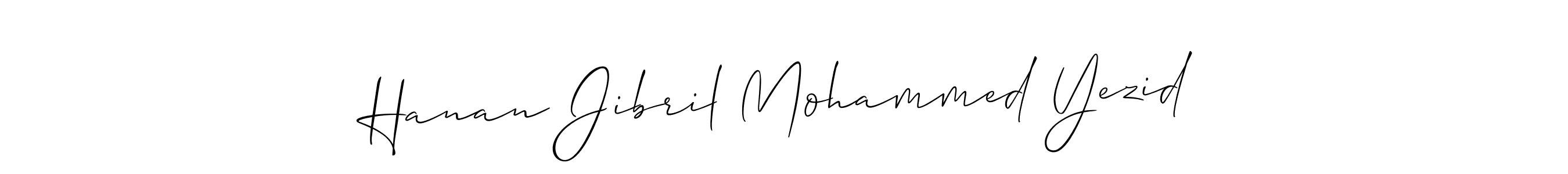 You can use this online signature creator to create a handwritten signature for the name Hanan Jibril Mohammed Yezid. This is the best online autograph maker. Hanan Jibril Mohammed Yezid signature style 2 images and pictures png