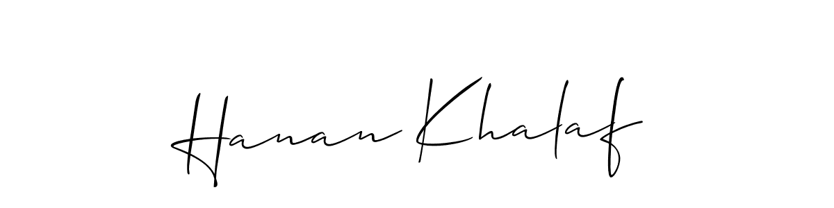 It looks lik you need a new signature style for name Hanan Khalaf. Design unique handwritten (Allison_Script) signature with our free signature maker in just a few clicks. Hanan Khalaf signature style 2 images and pictures png