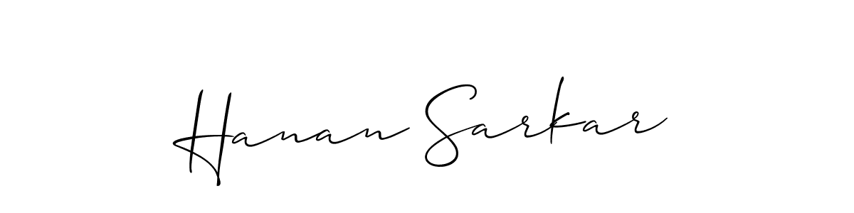 Also we have Hanan Sarkar name is the best signature style. Create professional handwritten signature collection using Allison_Script autograph style. Hanan Sarkar signature style 2 images and pictures png
