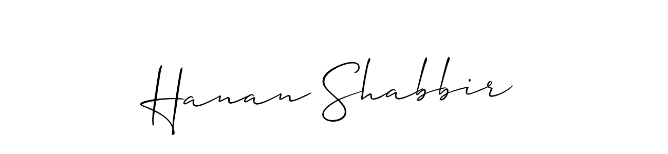 The best way (Allison_Script) to make a short signature is to pick only two or three words in your name. The name Hanan Shabbir include a total of six letters. For converting this name. Hanan Shabbir signature style 2 images and pictures png