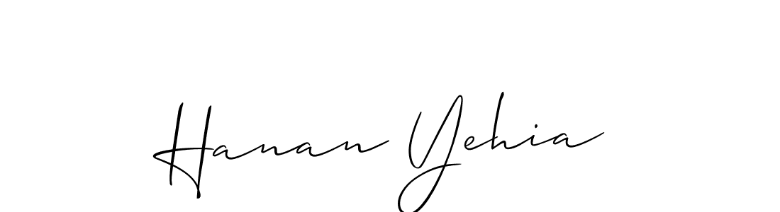 This is the best signature style for the Hanan Yehia name. Also you like these signature font (Allison_Script). Mix name signature. Hanan Yehia signature style 2 images and pictures png