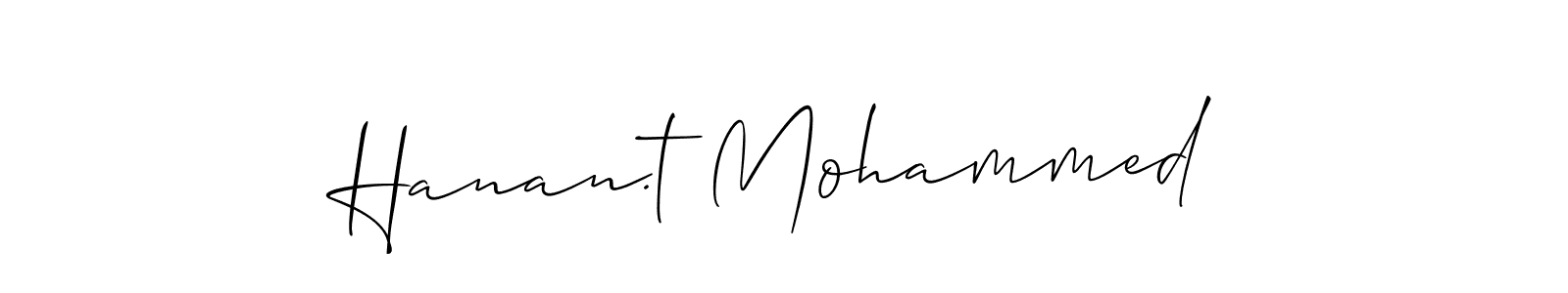 How to Draw Hanan.t Mohammed signature style? Allison_Script is a latest design signature styles for name Hanan.t Mohammed. Hanan.t Mohammed signature style 2 images and pictures png