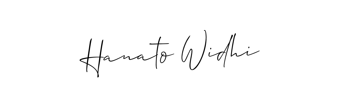 Use a signature maker to create a handwritten signature online. With this signature software, you can design (Allison_Script) your own signature for name Hanato Widhi. Hanato Widhi signature style 2 images and pictures png