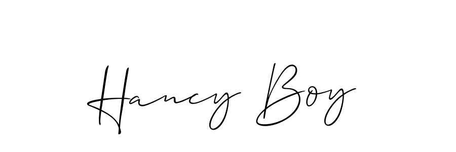 Hancy Boy stylish signature style. Best Handwritten Sign (Allison_Script) for my name. Handwritten Signature Collection Ideas for my name Hancy Boy. Hancy Boy signature style 2 images and pictures png