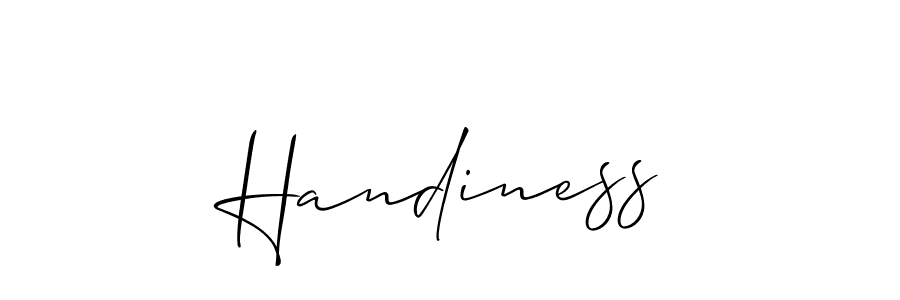 Design your own signature with our free online signature maker. With this signature software, you can create a handwritten (Allison_Script) signature for name Handiness. Handiness signature style 2 images and pictures png