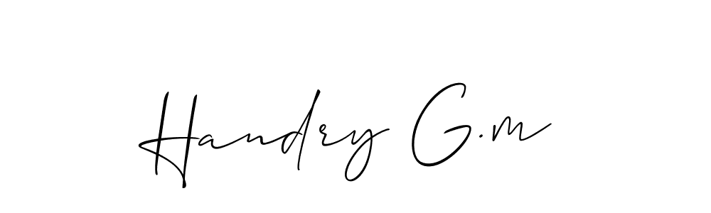 Create a beautiful signature design for name Handry G.m. With this signature (Allison_Script) fonts, you can make a handwritten signature for free. Handry G.m signature style 2 images and pictures png