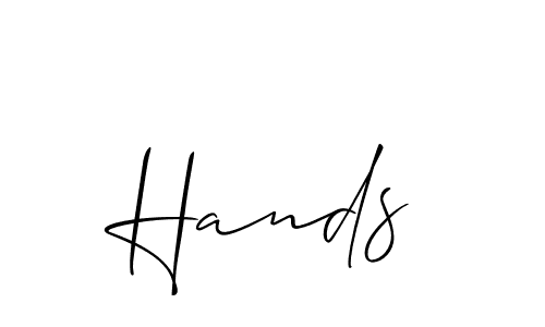 Create a beautiful signature design for name Hands. With this signature (Allison_Script) fonts, you can make a handwritten signature for free. Hands signature style 2 images and pictures png