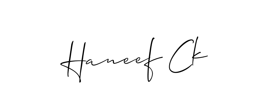 Allison_Script is a professional signature style that is perfect for those who want to add a touch of class to their signature. It is also a great choice for those who want to make their signature more unique. Get Haneef Ck name to fancy signature for free. Haneef Ck signature style 2 images and pictures png