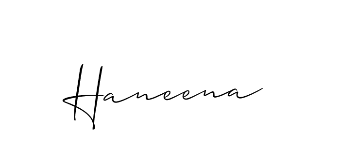 Allison_Script is a professional signature style that is perfect for those who want to add a touch of class to their signature. It is also a great choice for those who want to make their signature more unique. Get Haneena name to fancy signature for free. Haneena signature style 2 images and pictures png